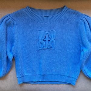 Fashion Brand Company Window Sweater, blue cropped S/M